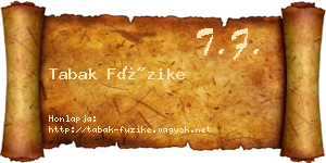 Tabak Füzike névjegykártya